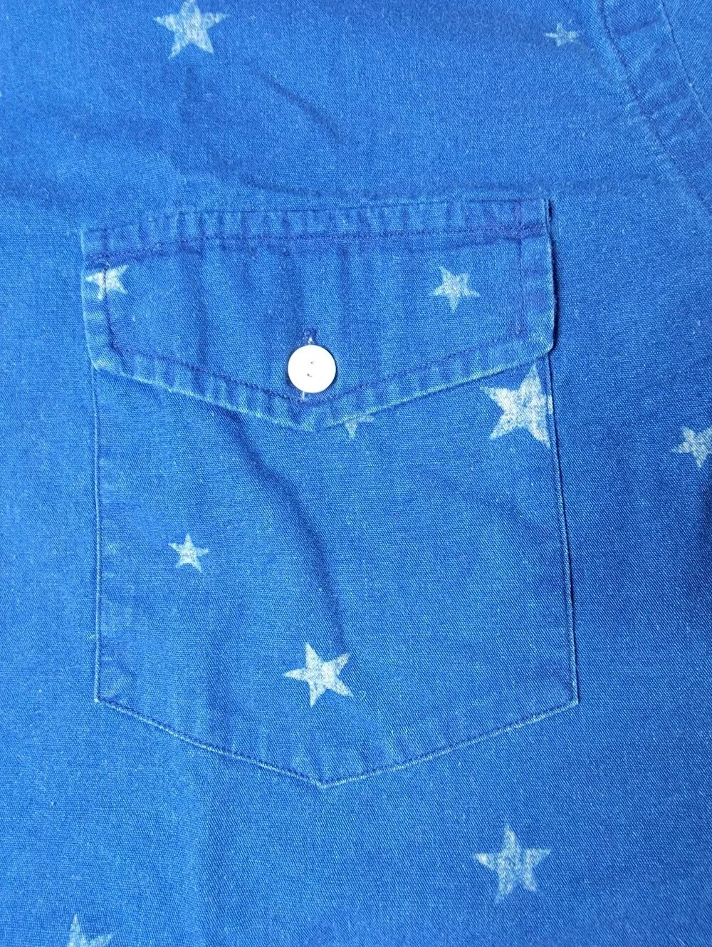 Polo Ralph Lauren Mens Star Allover Print Short Sleeve Button Down Shirt XL Blue